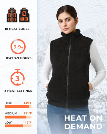 Topdot heated vest neck and shoulder heat area delivers targeted warmth