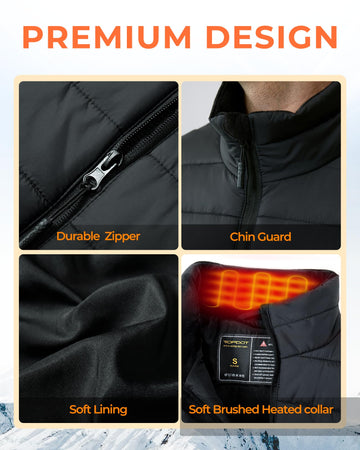 Topdot heated vest worn during outdoor activity illustrates versatile warmth on the go.