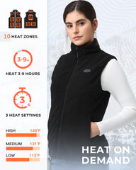 Topdot heated vest women battery pack demonstrates long-lasting power with USB charging.