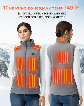 Topdot heated vest back view highlighting full back warmth for outdoor tasks.
