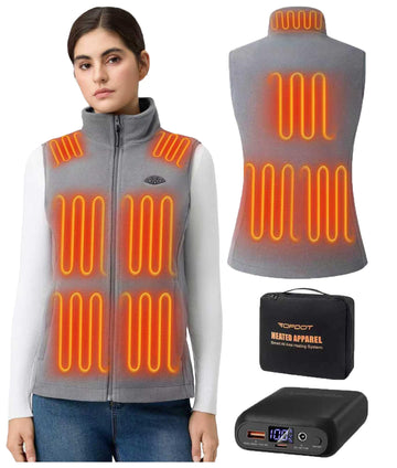Topdot heated vest front view showing full-core warmth for cold commutes.