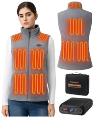 Topdot heated vest front view showing full-core warmth for cold commutes.