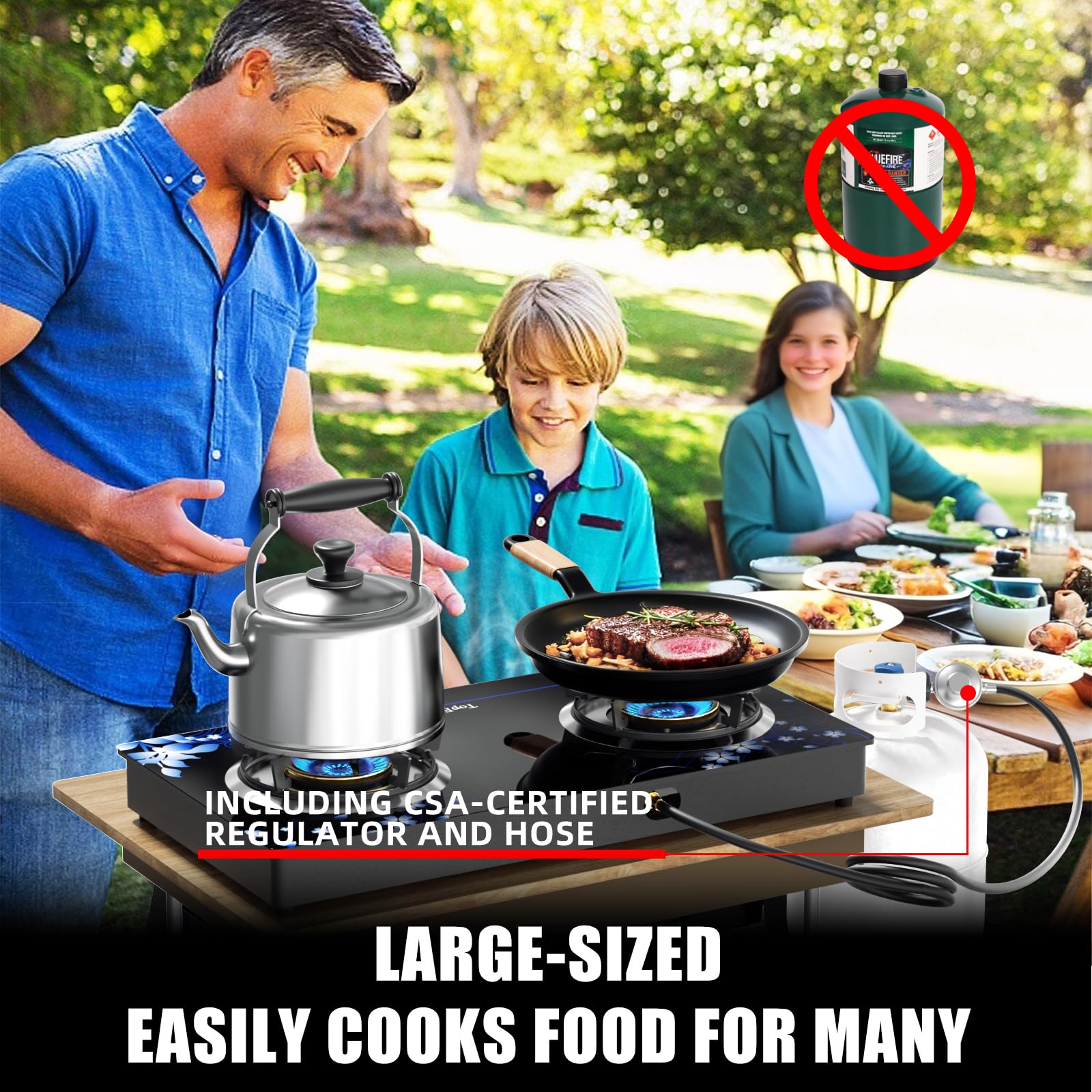 TopFleme quick setup stove enables instant cooking in minutes outdoors.