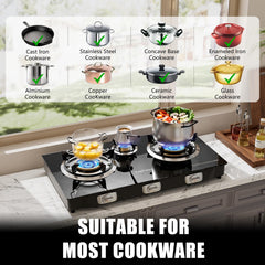 TopFleme tempered glass top construction resists scratches and cleans easily after meals.