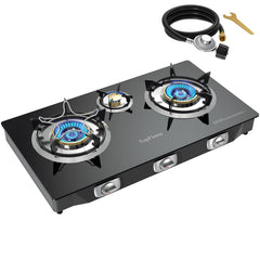 TopFleme three-burner propane stove delivers stable outdoor heat for campground meals.