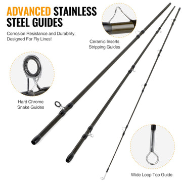 TOPFORT IM8 graphite fly rod for versatile freshwater fishing