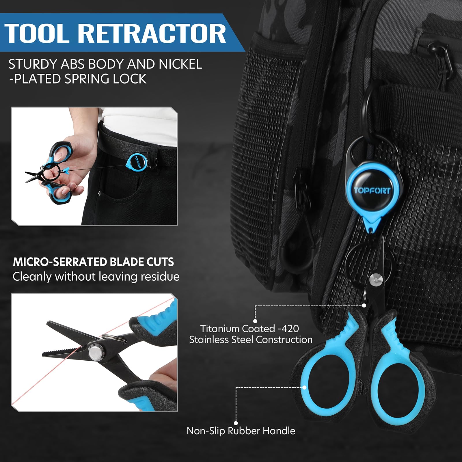 Detachable coiled lanyard and retractable gear tether