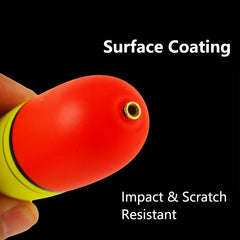 TopHomer bobbers with internal padding protect floats during casts and drops.