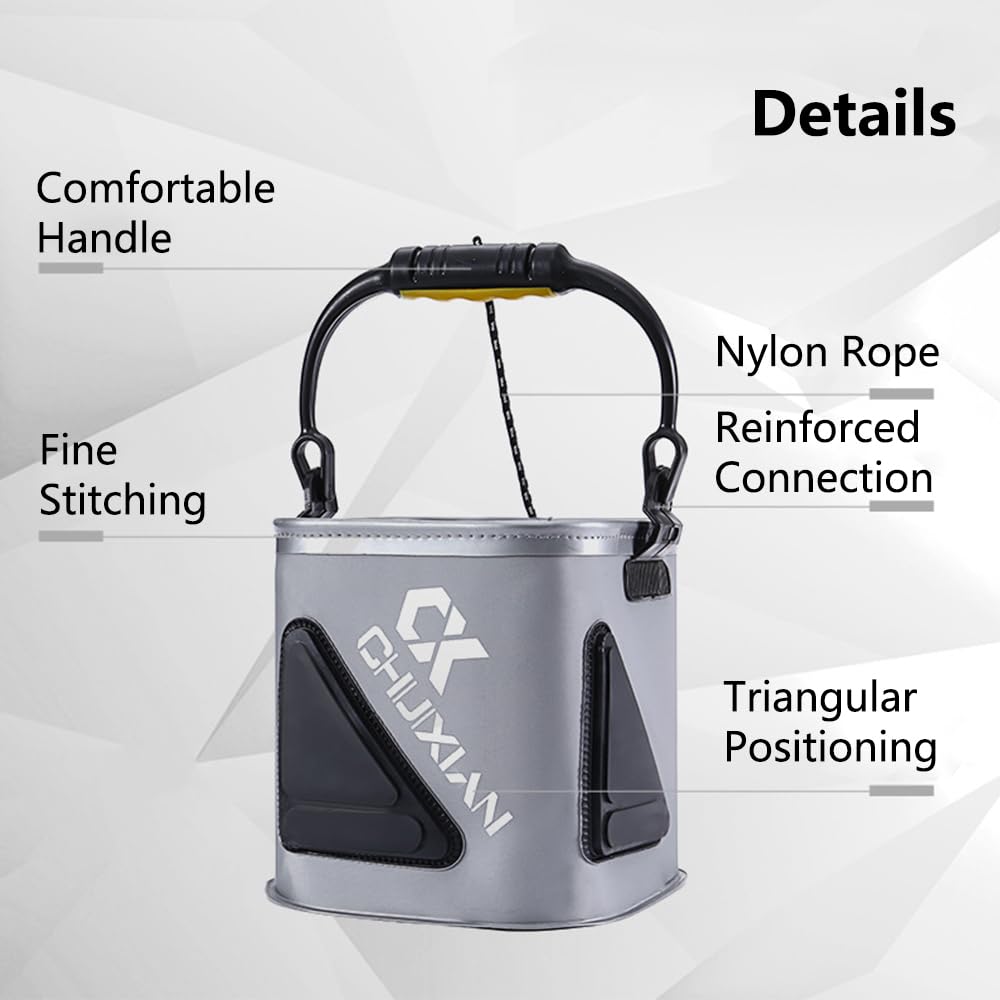 TopHomer Foldable Fish Bait Bucket net cover keeps bait clear of debris.