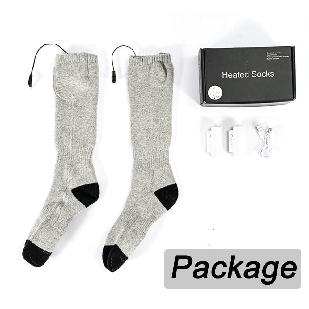 TopHomer heated socks calf-length fit showcased for secure wear