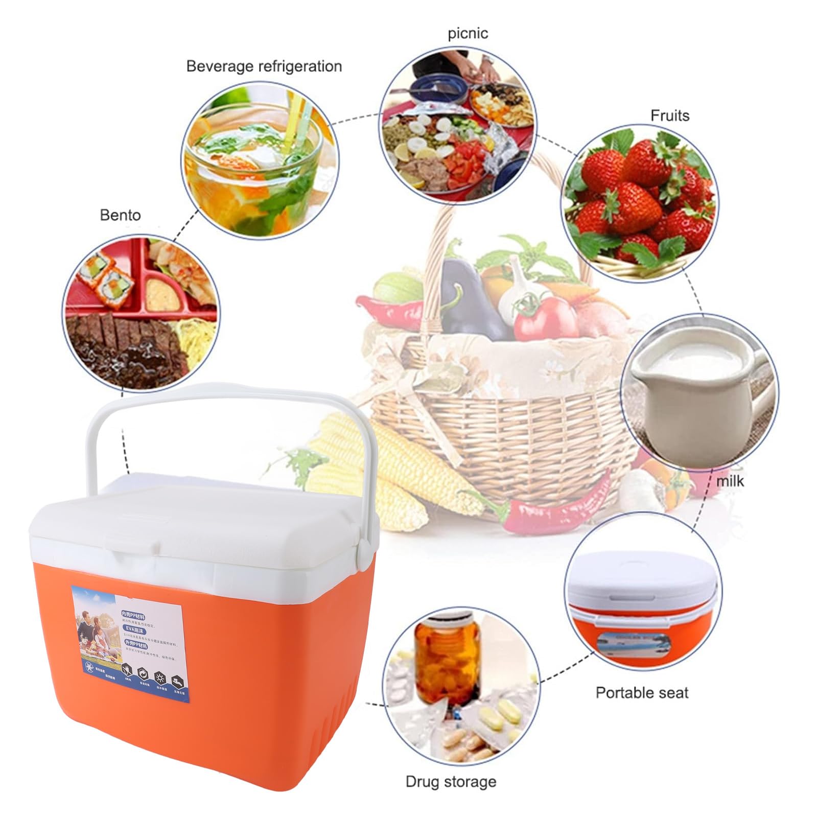 TOPINCN 13L capacity ideal for picnics and travel meals