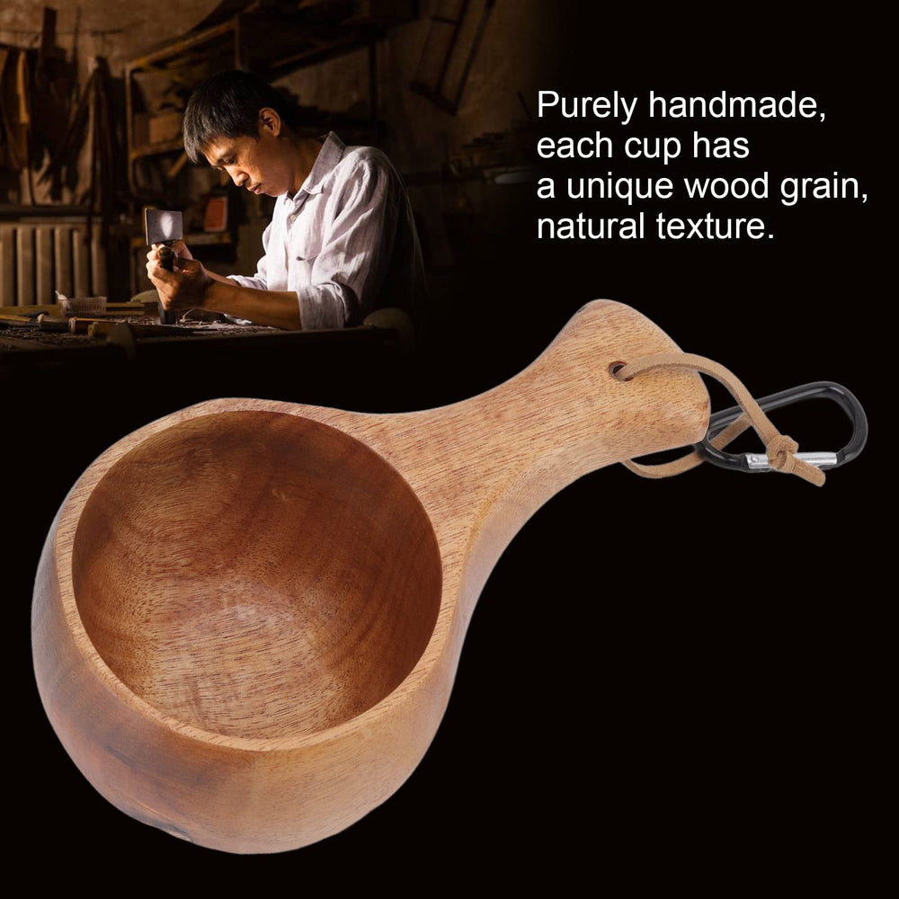 TOPINCN acacia wood coffee mug with food-grade finish.