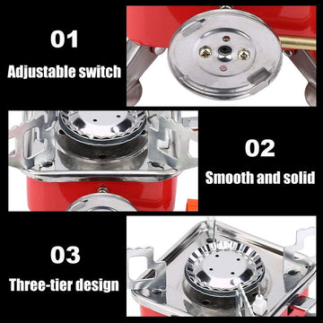 Topincn camping stove delivers even heat for efficient outdoor cooking.