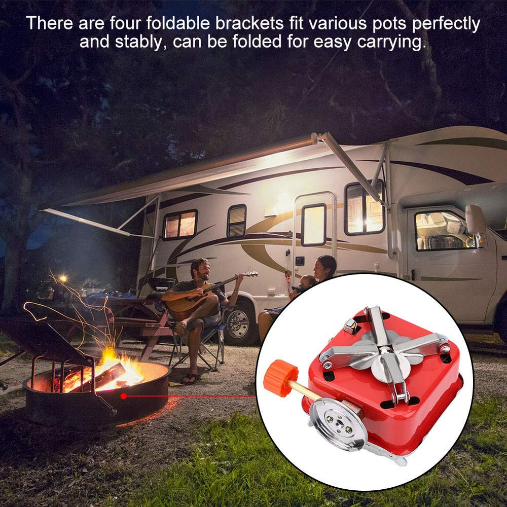 Topincn camping stove with four foldable brackets secures pots.