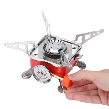 Topincn camping stove windproof design maintains flame in breeze.