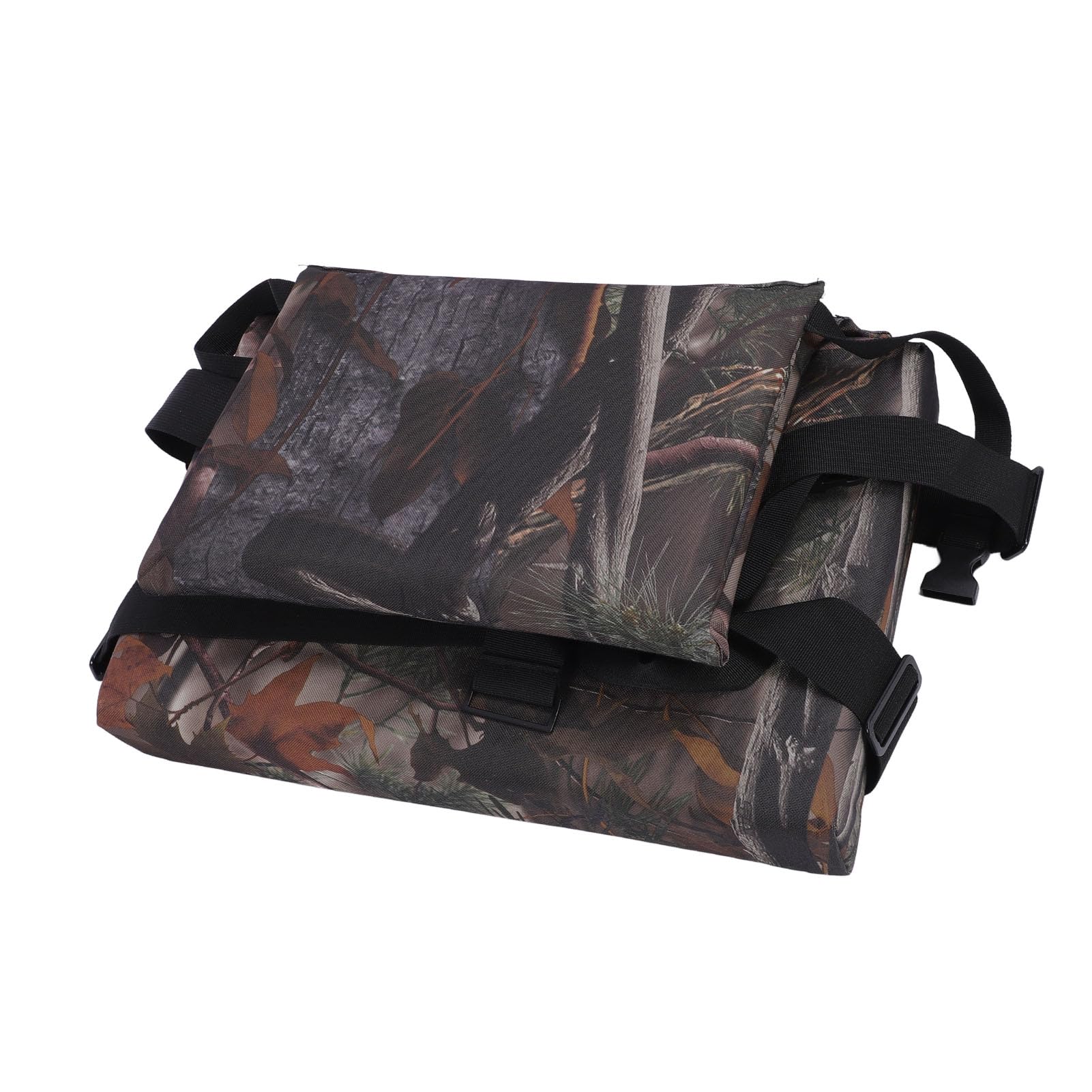 TOPINCN camouflage treestand cushion in use with universal fit.