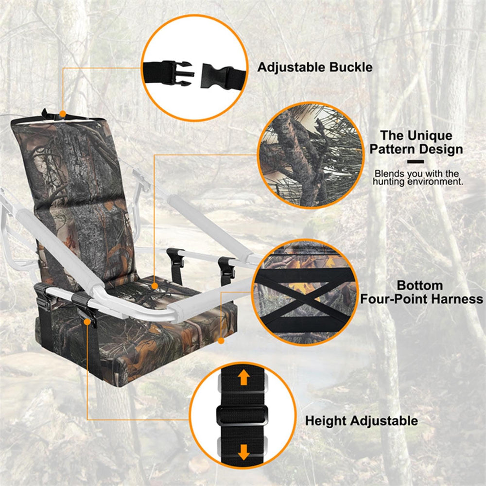 TOPINCN treestand cushion installed on a stand supporting comfortable posture.