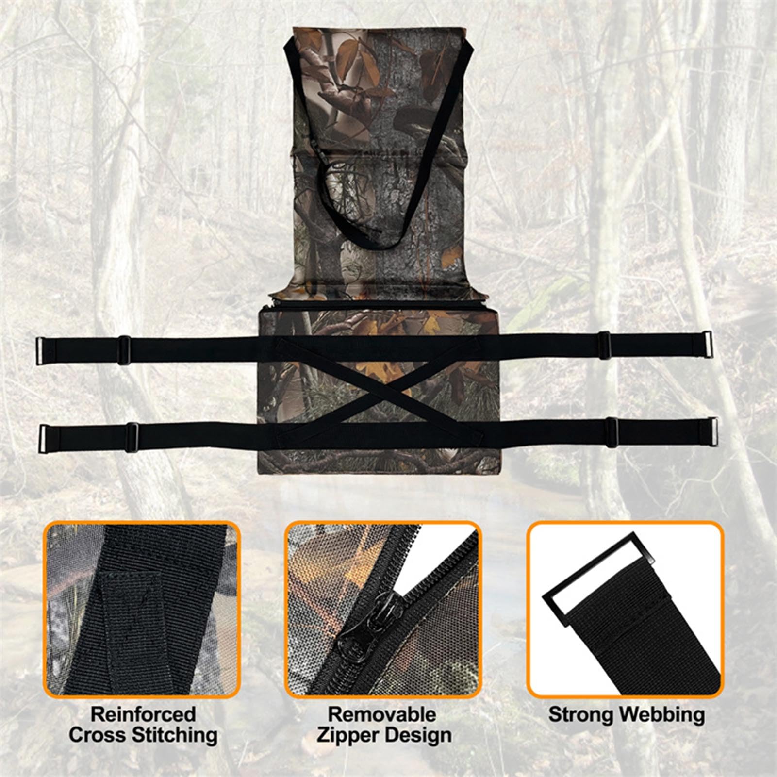 TOPINCN climbing-seat replacement close-up showing durable 600D fabric.