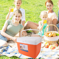 TOPINCN ergonomic carry handle on orange cooler for easy transport
