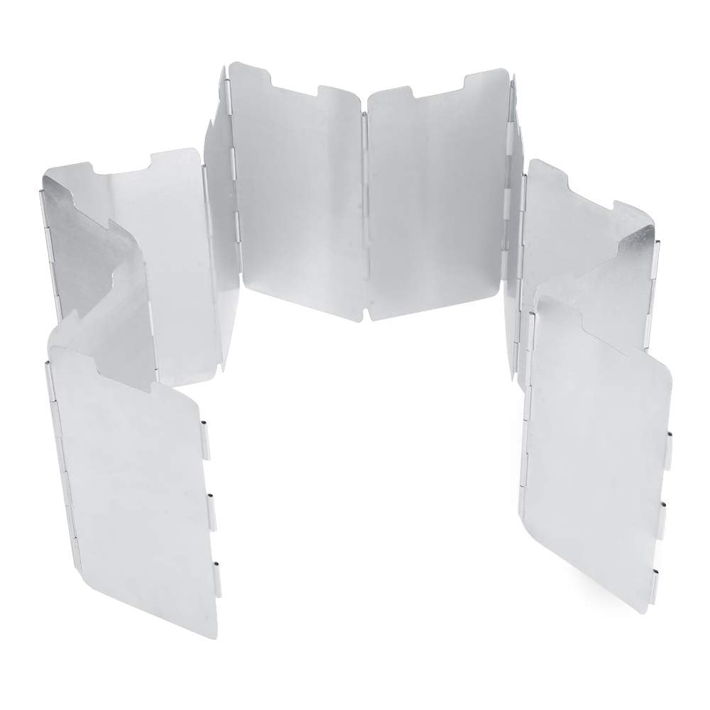 Foldable windscreen plates with bolts enable quick, customizable stove protection