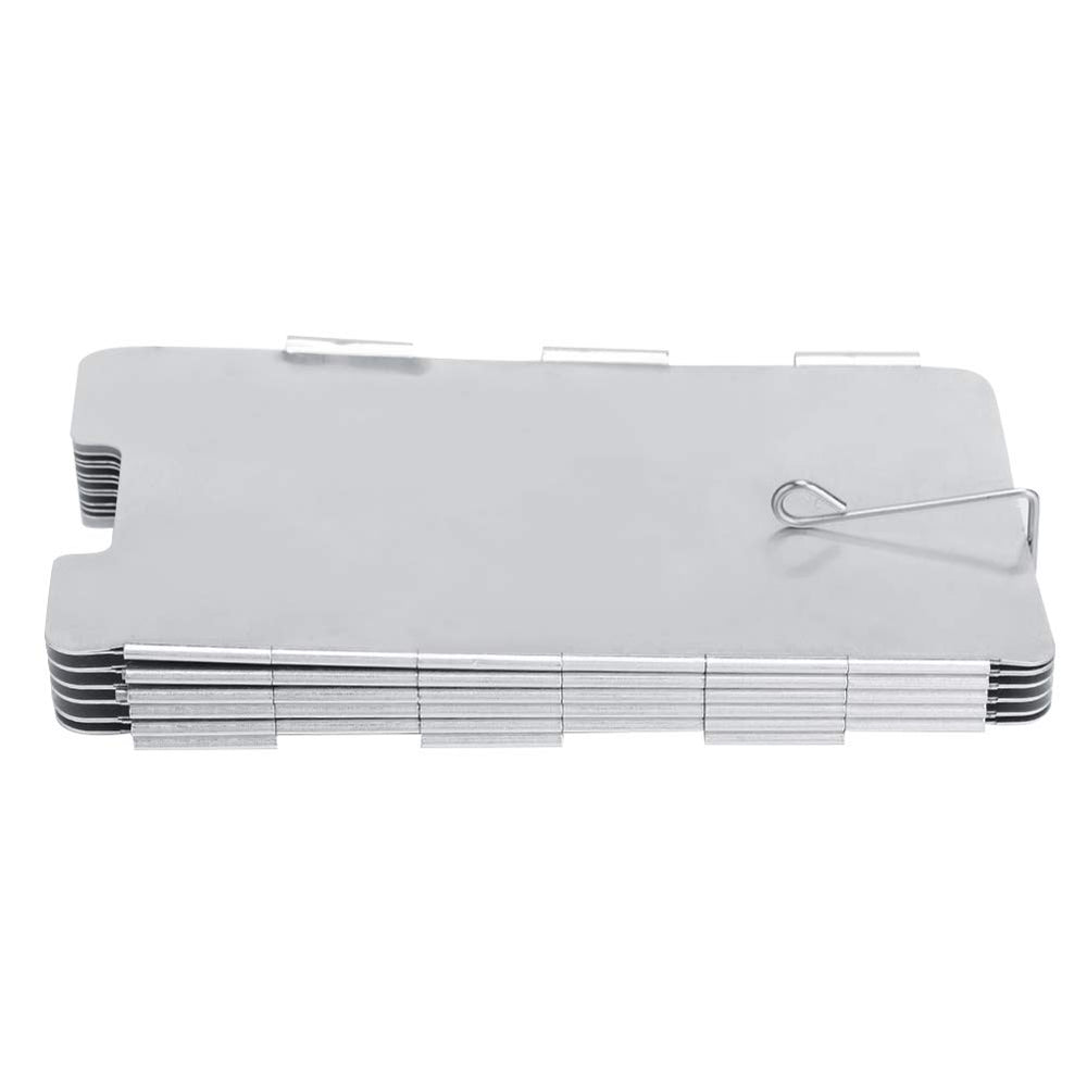 TOPINCN outdoor stove windscreen in 11-plate folded setup providing wind protection