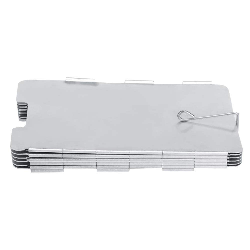 TOPINCN outdoor stove windscreen in 11-plate folded setup providing wind protection