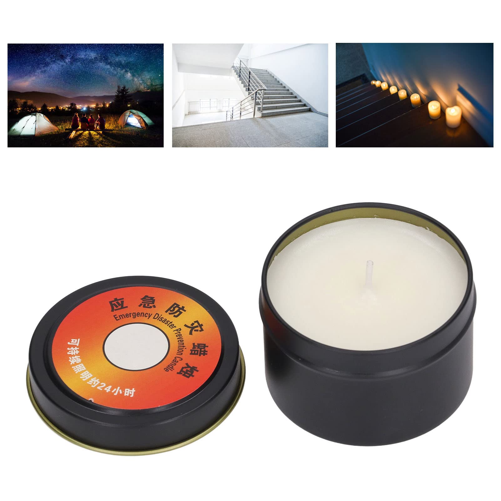TOPINCN 24-hour burn candle provides long-lasting outdoor lighting.