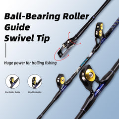 Topline Tackle Deep Sea Rod roller guides protect line for smooth casts