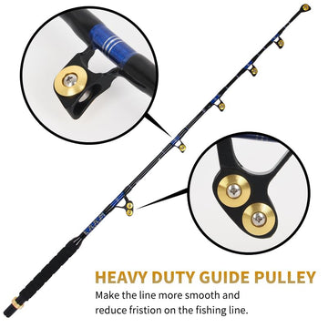 Topline Tackle BlueSpear 6'6 Bent Rod reel-seat closeup emphasizes durable aluminum reel seat.