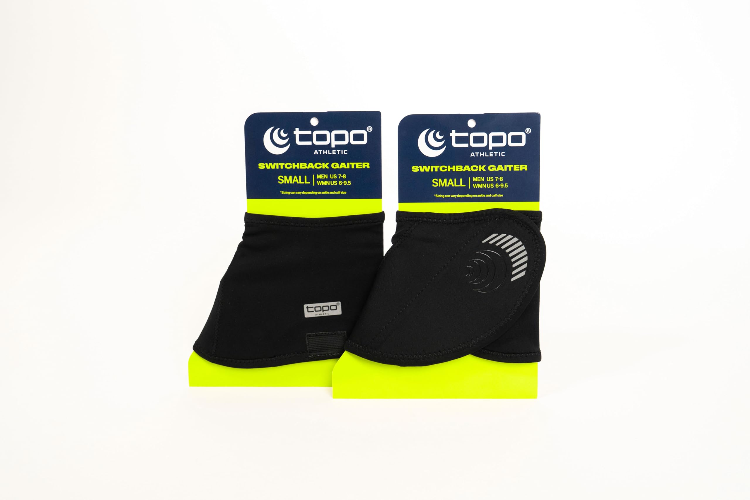 Topo Athletic Switchback Gaiter in action on a dirt trail