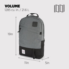 Topo Designs Daypack Classic charcoal external laptop sleeve fits most 15-inch laptops