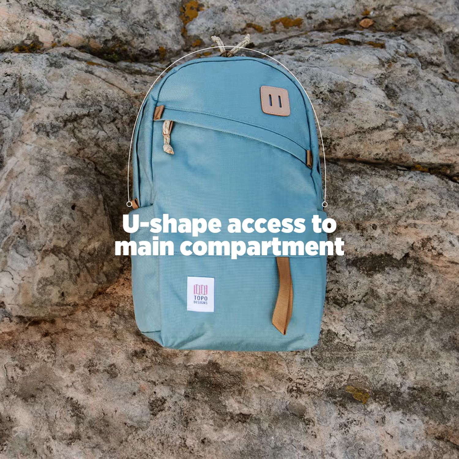 Topo Designs Daypack Classic charcoal heavy-duty zippers for durable use