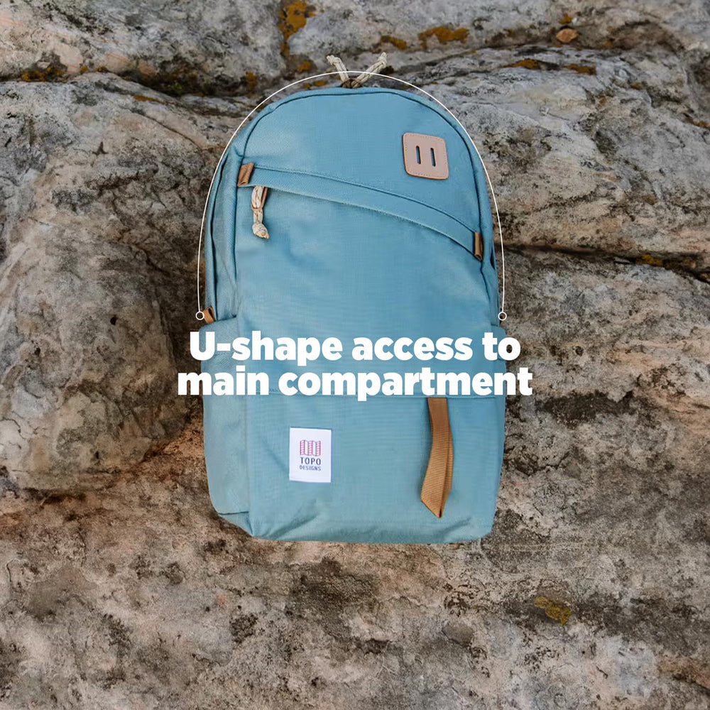 Topo Designs Daypack Classic charcoal heavy-duty zippers for durable use