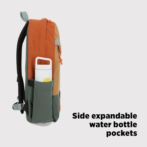 Topo Designs Daypack Classic charcoal recycled nylon exterior and liner materials