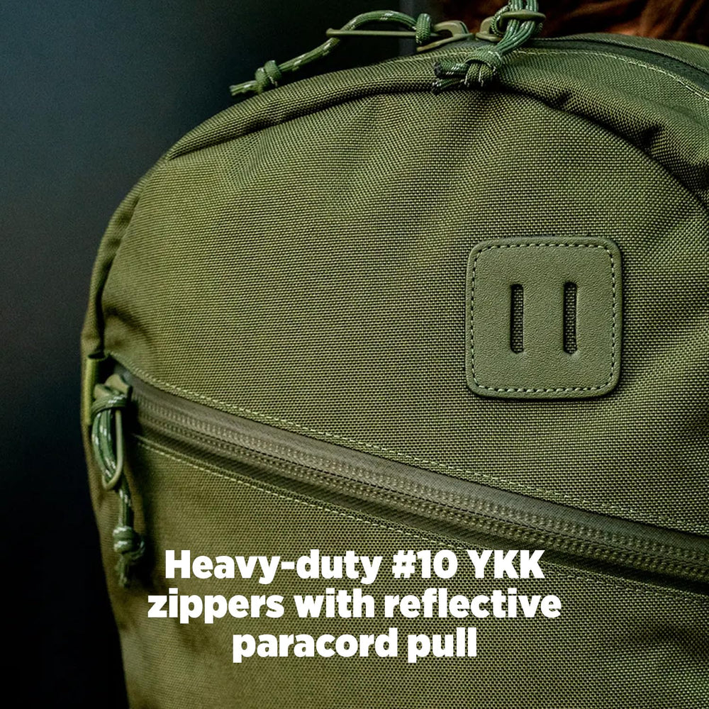 Topo Designs Daypack Tech dimensions 11 by 19 by 5 inches for compact storage.