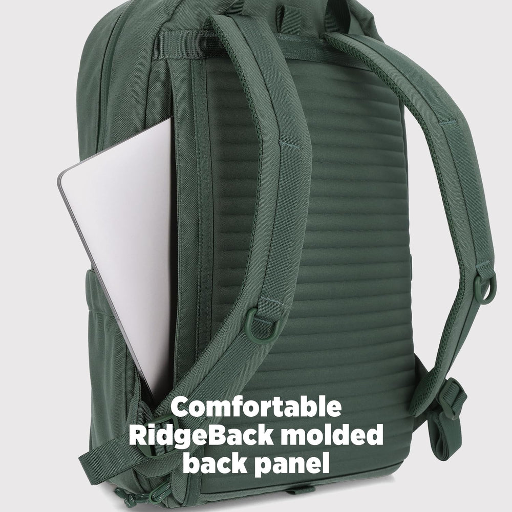 Topo Designs Daypack Tech internal sleeve fits most 15-inch laptops securely.