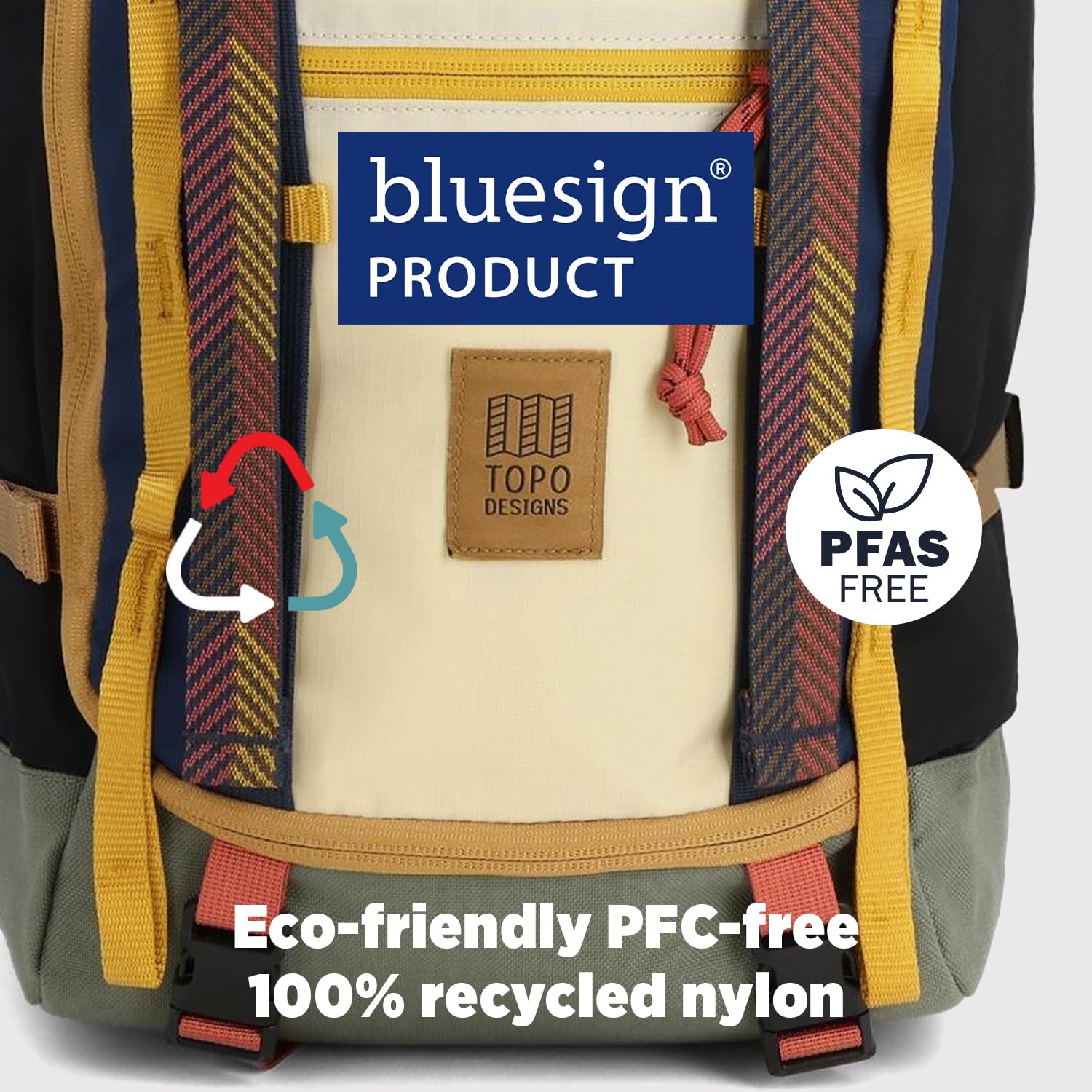 Topo Designs Rover Trail Pack 22L front pocket closure keeps essentials organized.