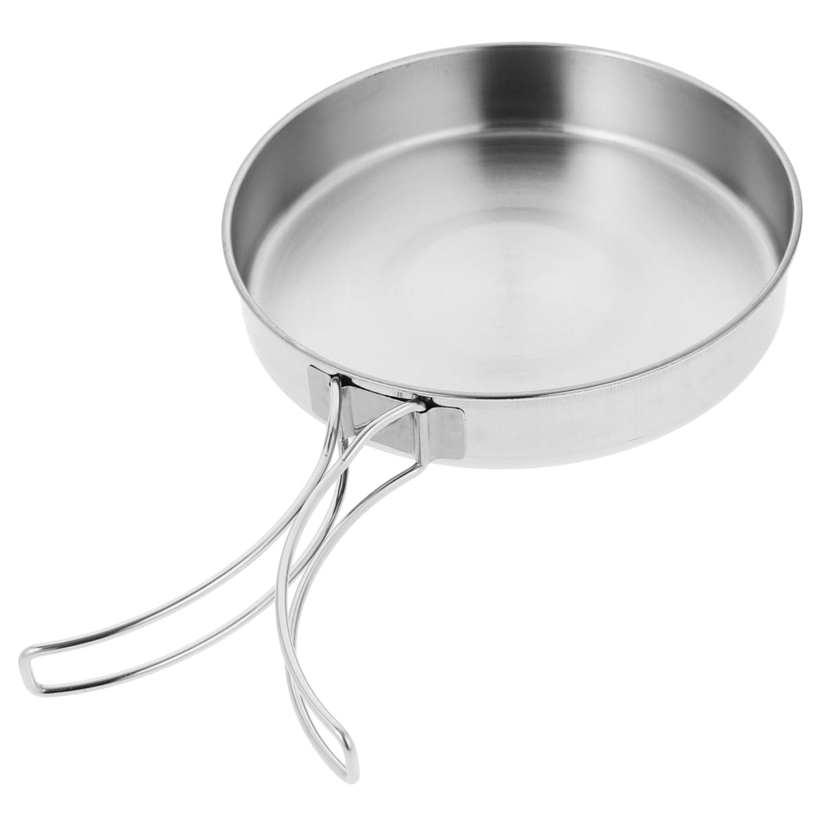 Topperfun small camping frying pan with folding-handle for compact backpack cooking.