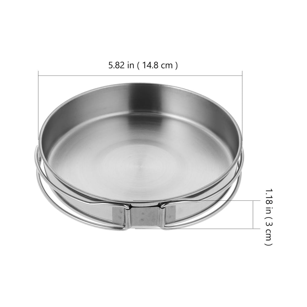 Topperfun stainless-steel camping pan with lid for quick outdoor meals.