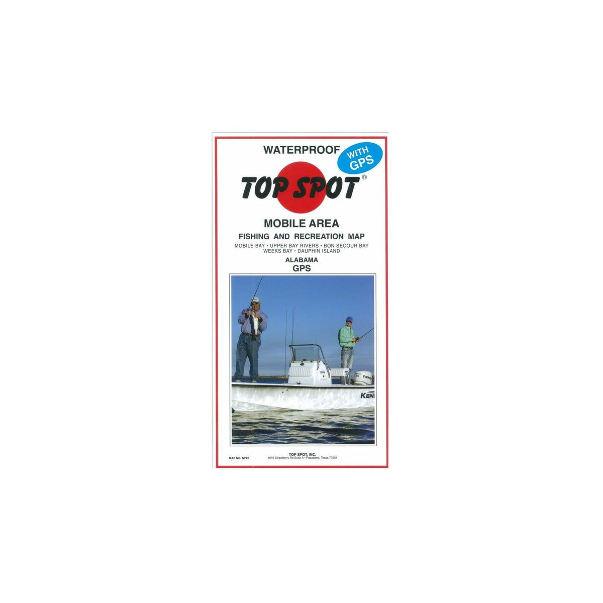 Topspot fishing map for Mobile Bay to Dauphin Island, ideal for planning productive fishing trips.