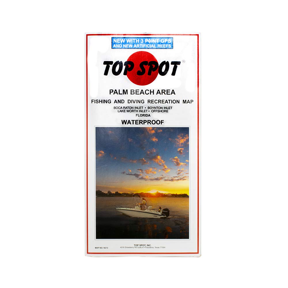 Topspot Fishing Map N213 Palm Beach Area front view supports precise shoreline planning for anglers.