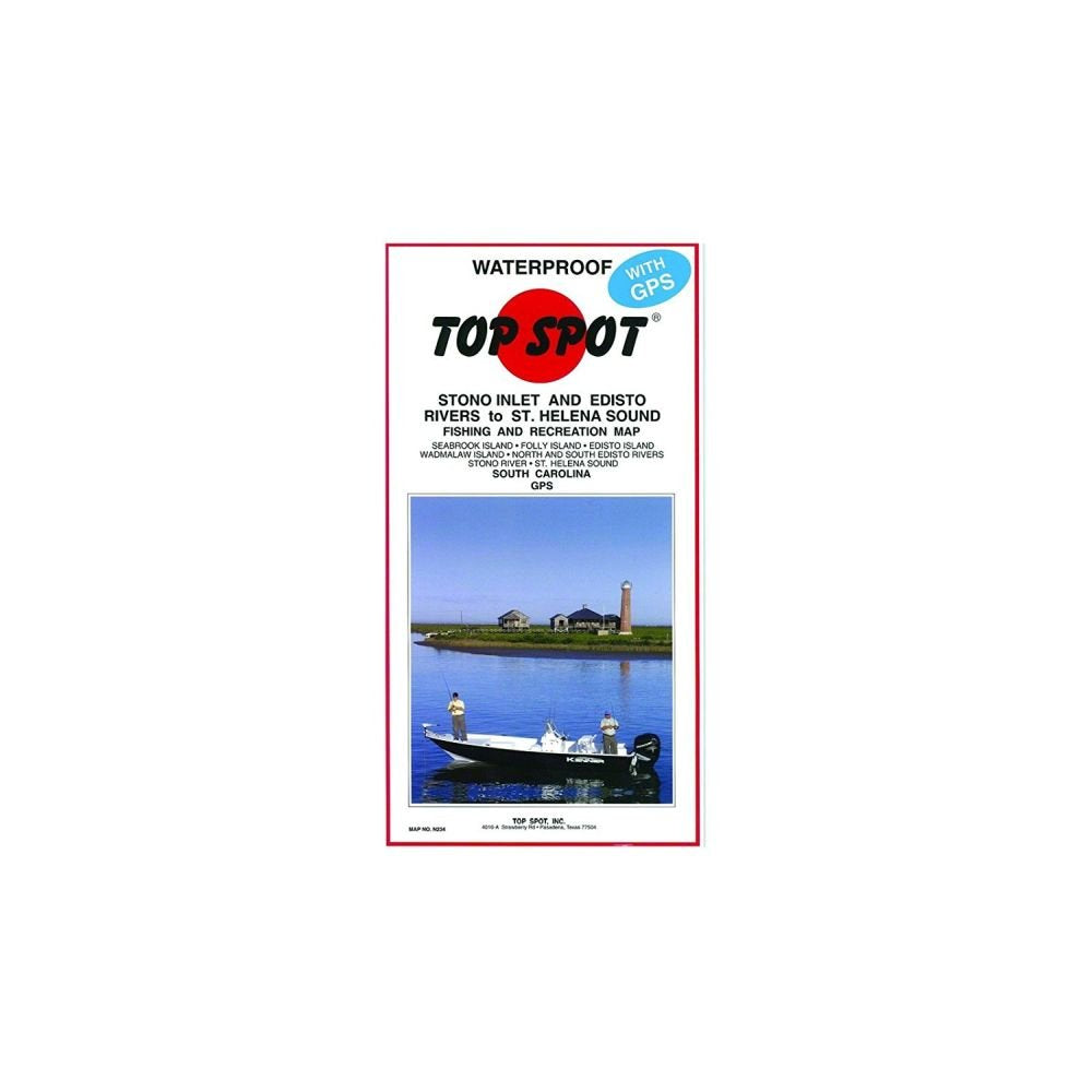 Topspot fishing map highlights Stono River and Folly Island for planning outings.