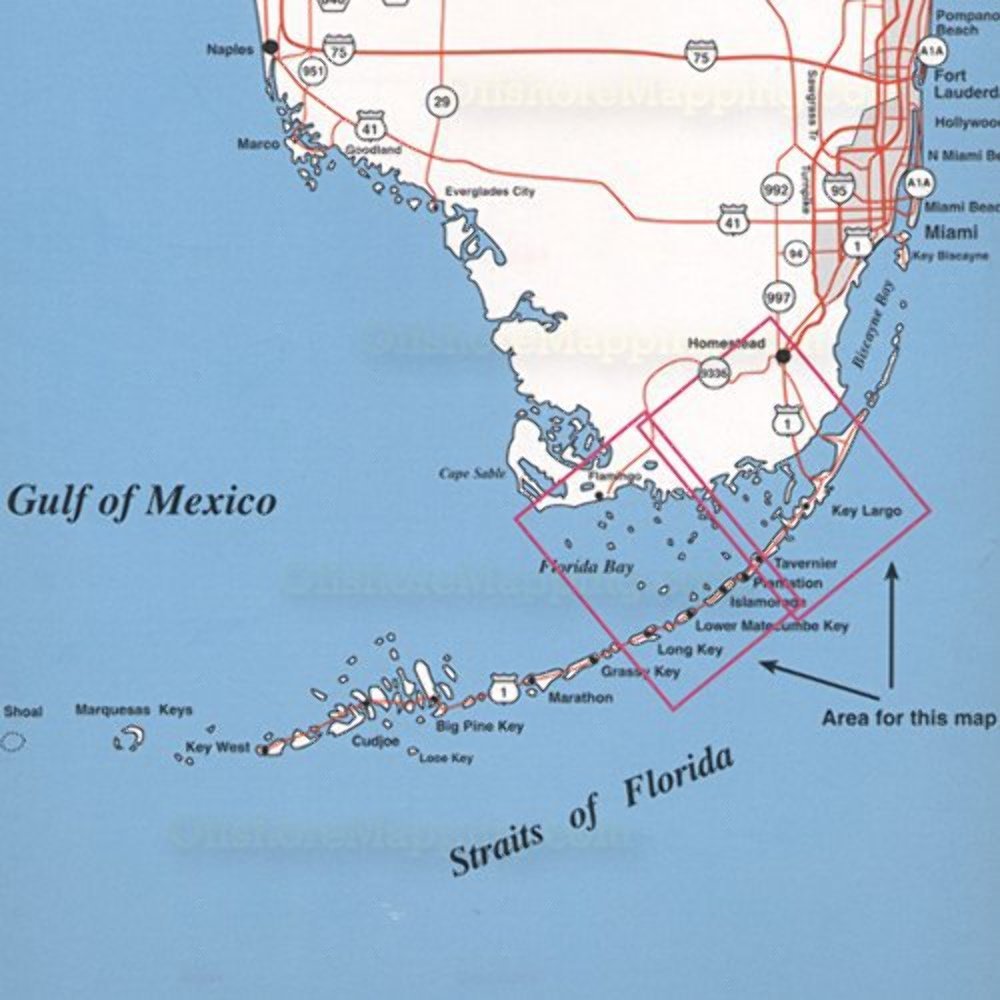 Topspot Map N207 Upper Keys Area back shows scale and legend for quick reference.