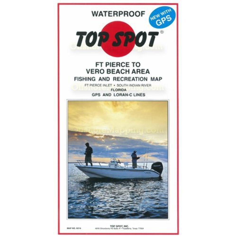 Topspot Map N216 Ft Pierce Vero BC front view, compact map for hiking and travel.