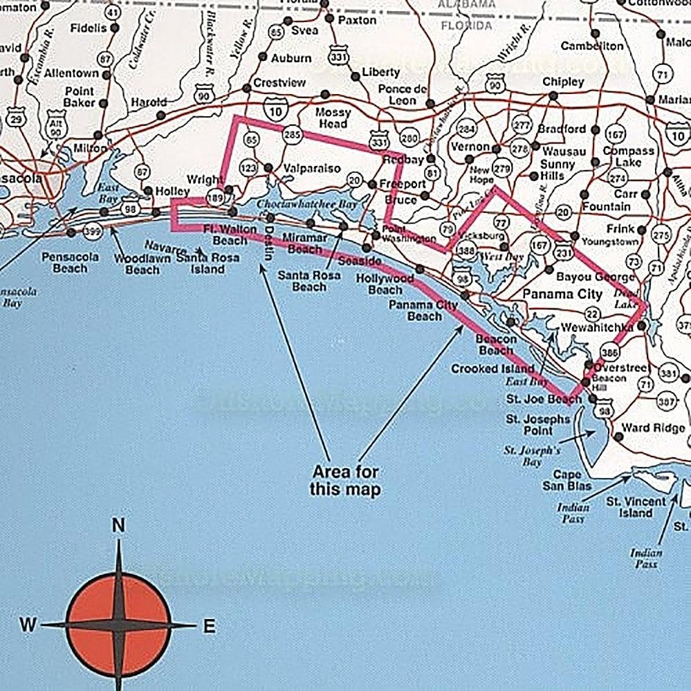 Topspot Map N225 Destin to Panama side view, lightweight and durable for adventures.