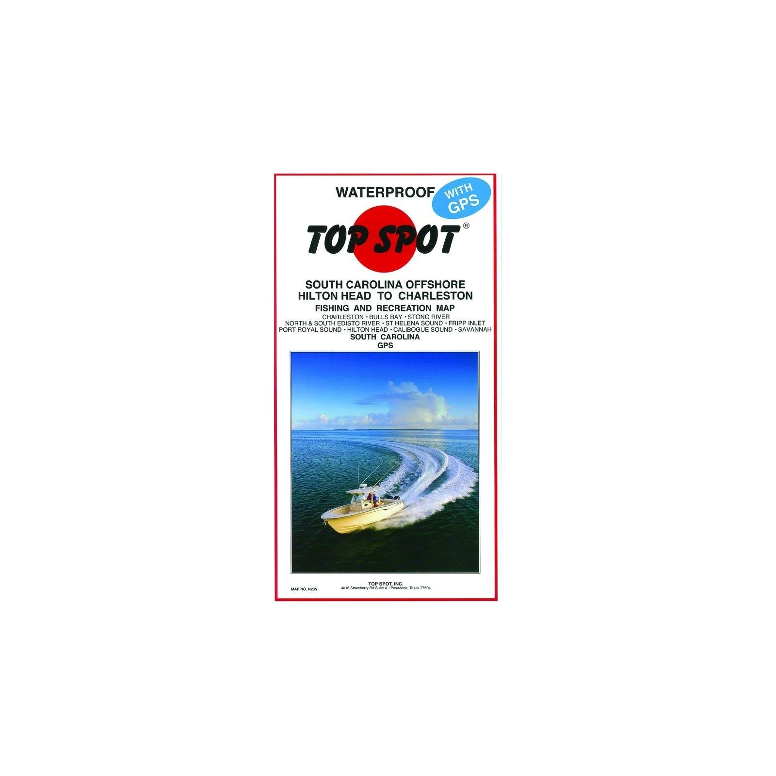 Topspot Map N235 South Carolina map photo, showing fishing areas for planning trips