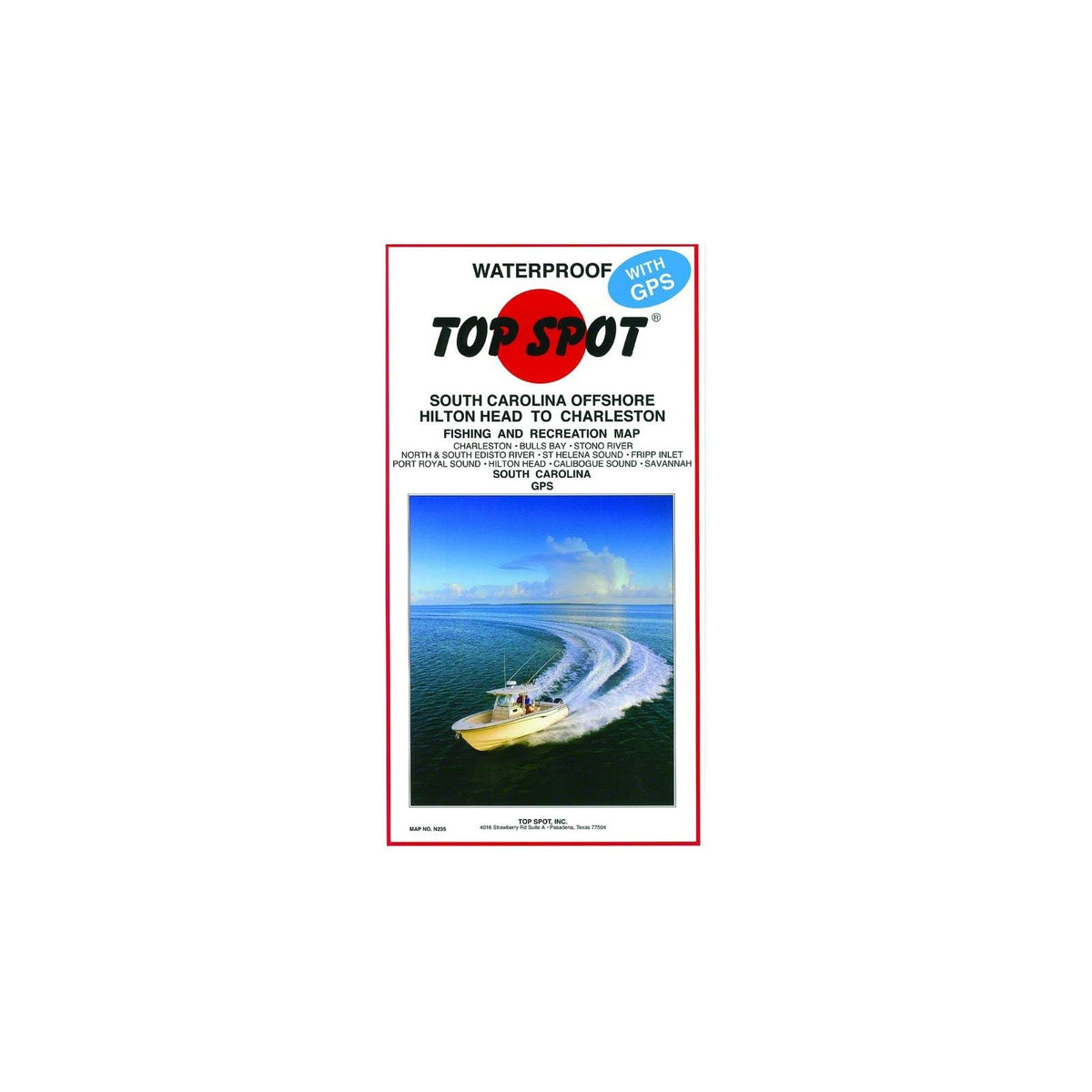 Topspot Map N235 South Carolina map photo, showing fishing areas for planning trips