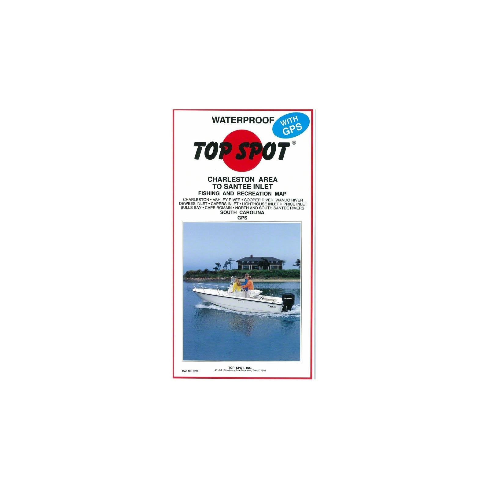 Topspot Map N236 Charleston Blue guides coastal fishing trips with clear, readable detail.