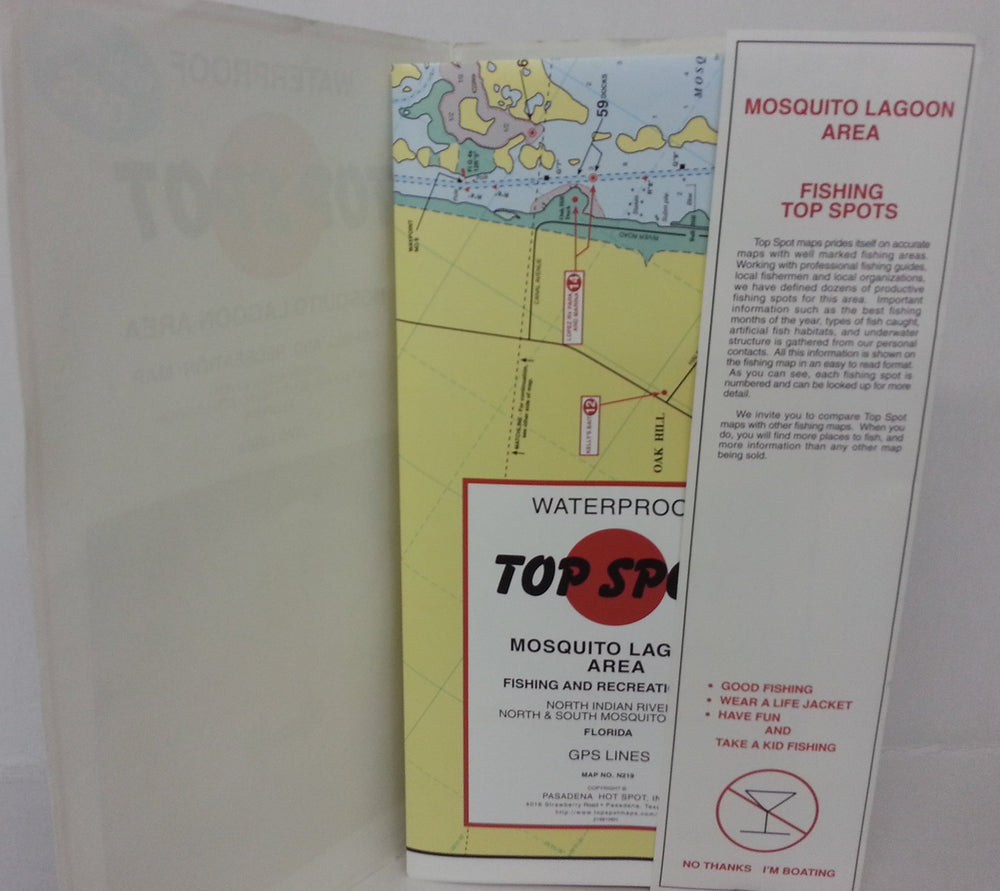 Top Spot N219 map Indian River highlights marinas and launch points for smooth trips
