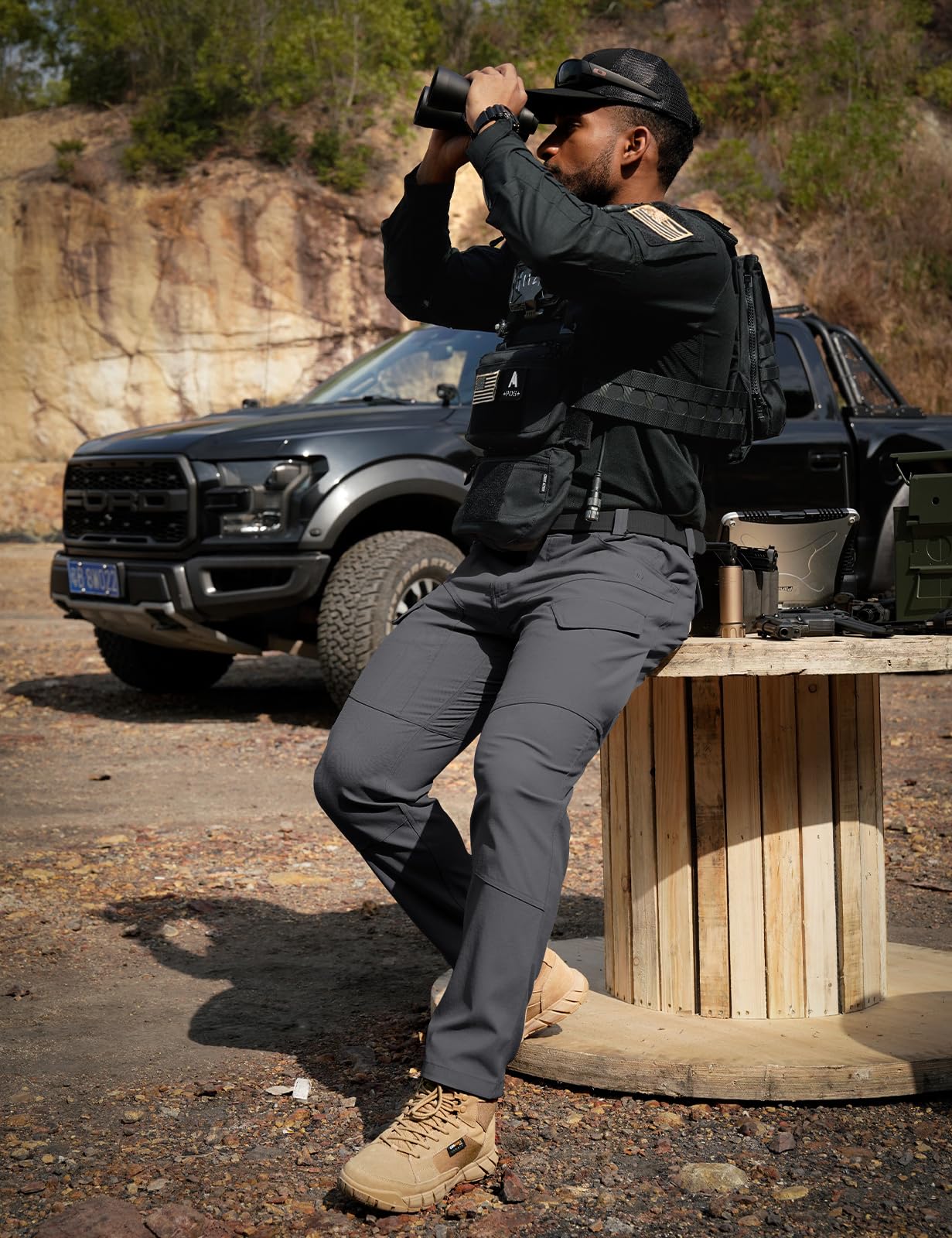 TOPTACPRO Tactical Pants elastic waist and secure fit support comfortable daily wear.